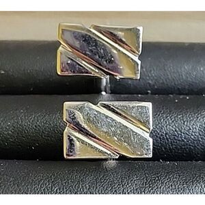 Vintage Swank Men's Sterling Silver Rectangular Cufflinks Quality Estate